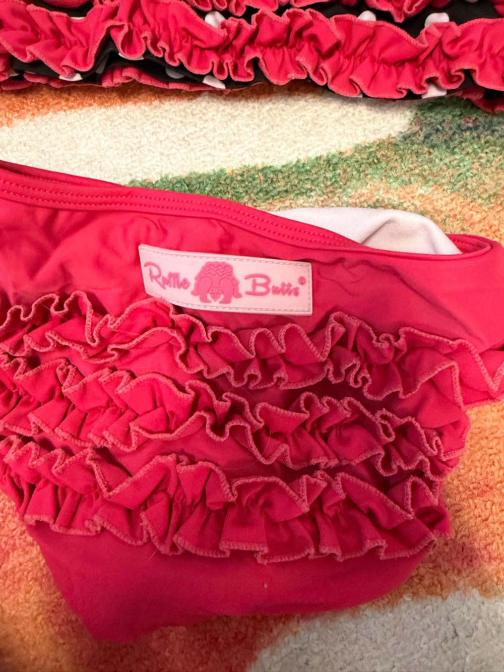 Ruffle Butts Hot Pink Ruffle Swim Bottom - Picture 4 of 5